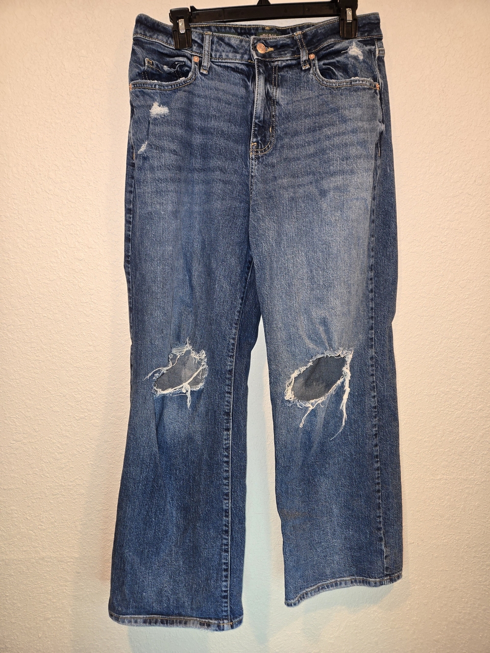 Blue Distressed Wide-Leg Women's Jeans Wild Fable Size 10 R